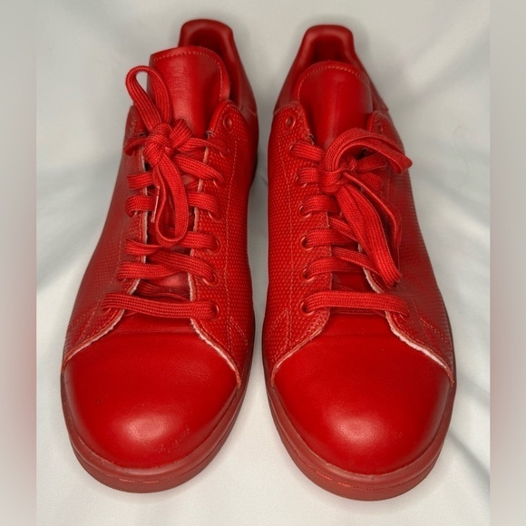 Adidas Men’s Stan Smith’s Adicolor Scarlet Red Leather Sneakers Size 13 - Picture 5 of 11